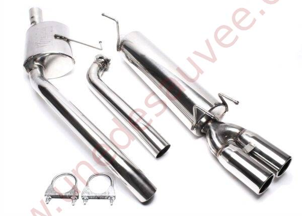 LIGNE D’ÉCHAPPEMENT SPORT INOX DOUBLE SORTIE RONDE 2×76 MM EVOOBC4AE276 POUR OPEL OMEGA B CARAVAN V94 2.0i  2.0i 16V (1994–1999)