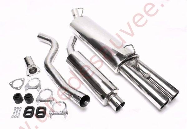 LIGNE D’ÉCHAPPEMENT SPORT INOX DOUBLE SORTIE RONDE 2×76 MM EVOVAAE276 POUR OPEL VECTRA A CC 1.7TD  1.8  2.0 8V (1988–1995)