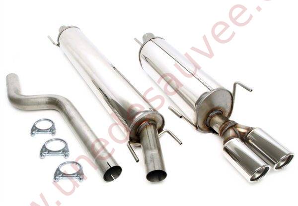 LIGNE D’ÉCHAPPEMENT SPORT INOX DOUBLE SORTIE RONDE 2×80 MM 02OP006-8 POUR OPEL ASTRA G CARAVAN T98 1.4–2.2 (1998–)