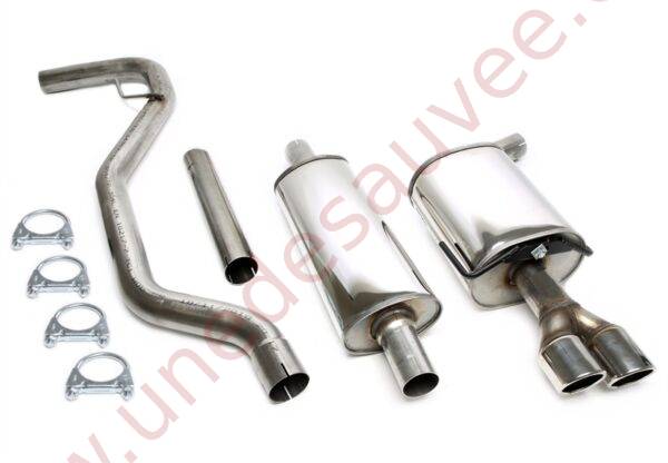 LIGNE D’ÉCHAPPEMENT SPORT INOX DOUBLE SORTIE RONDE 2×80 MM 02SA001-8 POUR SAAB 9-3 YS3F 1.8T  2.0T (2003–)