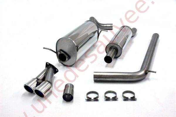 LIGNE D’ÉCHAPPEMENT SPORT INOX DOUBLE SORTIE RONDE 2×80 MM 02SK005-8 POUR SKODA FABIA II RS 5J 1.4 TSI 180 CH (2010–)