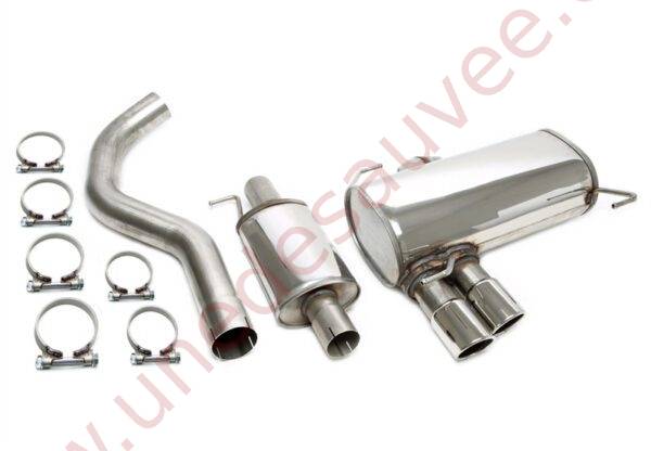 LIGNE D’ÉCHAPPEMENT SPORT INOX DOUBLE SORTIE RONDE BORDEE 2×80 MM 02BM007-8 POUR BMW SÉRIE 3 E90 E91 E92 E93 318i 320i 320si (2005–2013)