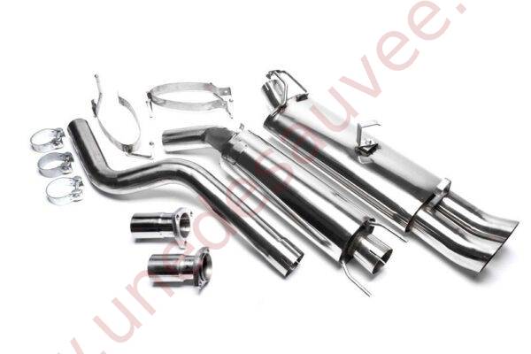 LIGNE D’ÉCHAPPEMENT SPORT INOX DTM DOUBLE SORTIE 2×76 MM EVOAFAED76 POUR OPEL ASTRA F CC T92 KADETT E CC ET KADETT E CABRIOLET (1984–1998)