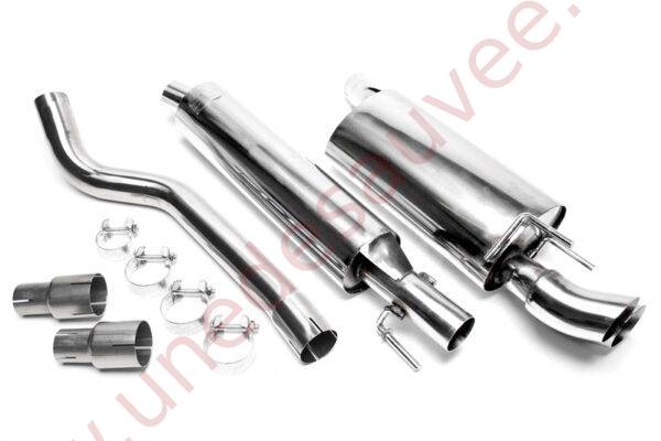 LIGNE D’ÉCHAPPEMENT SPORT INOX DTM DOUBLE SORTIE 2×76 MM EVOCOBAED76 POUR OPEL CORSA B S93 1.0–1.6 / 1.7D (1993–2000)