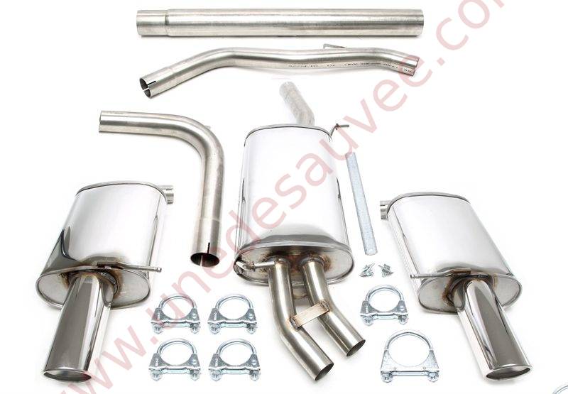 Ligne d’échappement sport inox duplex 1x100 mm gauche + droite 02AU015-10D pour Audi A4 Type B7 Limousine et Avant 2005–2008