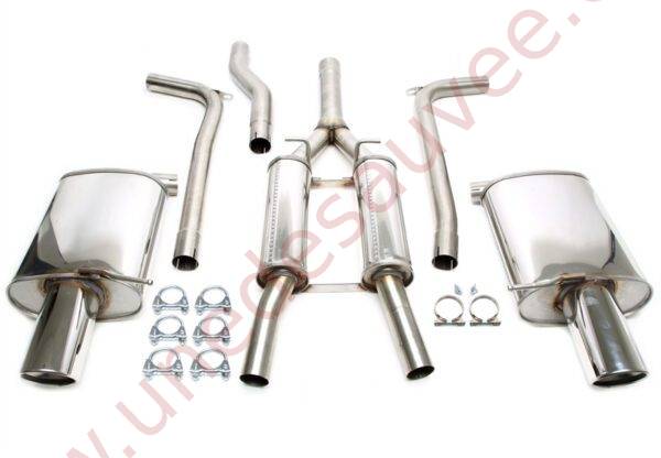 LIGNE D’ÉCHAPPEMENT SPORT INOX DUPLEX DOUBLE SORTIE 1×100 MM 02AU014-10D POUR AUDI A4 TYPE B6 QUATTRO LIMOUSINE, AVANT ET CABRIOLET (2001–2004)