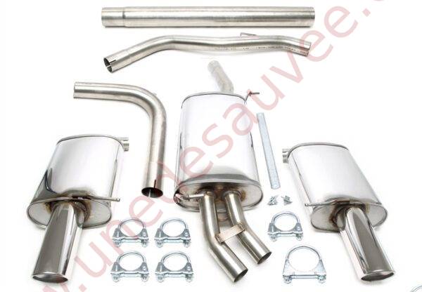 LIGNE D’ÉCHAPPEMENT SPORT INOX DUPLEX DOUBLE SORTIE 1×100 MM 02AU015-10D POUR AUDI A4 TYPE B7 LIMOUSINE ET AVANT (2005–2008)