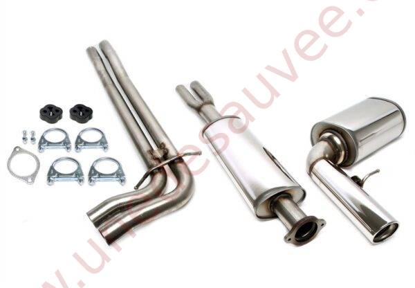 LIGNE D’ÉCHAPPEMENT SPORT INOX SIMPLE SORTIE RONDE 1×100 MM 02VO025-10 POUR VOLVO V70 II TYPE S AWD 2.4 T / 2.5T / D5 (2000–05/2004)