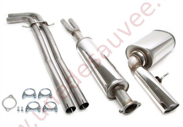 LIGNE D’ÉCHAPPEMENT SPORT INOX SIMPLE SORTIE RONDE 1×100 MM 02VO026-10 POUR VOLVO V70 II TYPE S 2.5T / T5 / 2.4D / 2.4D5 TRACTION (06/2004–)