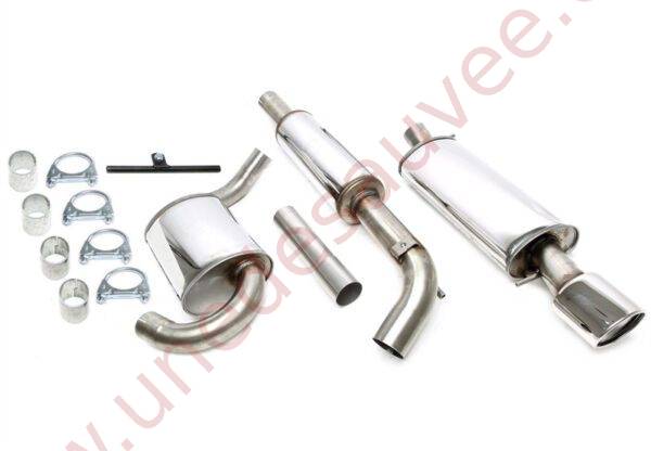 LIGNE D’ÉCHAPPEMENT SPORT INOX SORTIE SIMPLE OVALE 1×90×120 MM 02VW015-25 POUR VW CORRADO TYPE 53I 2.9 VR6 (1991–1995)