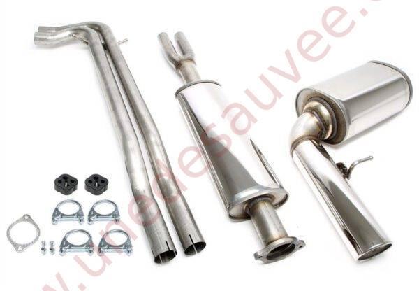 LIGNE D’ÉCHAPPEMENT SPORT INOX SORTIE SIMPLE RONDE 1×100 MM 02VO028-10 POUR VOLVO XC70 CROSS COUNTRY TYPE S 2.4D / 2.4T / 2.5T (2000–2007)