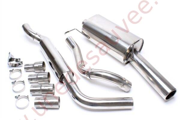 LIGNE D’ÉCHAPPEMENT SPORT INOX SORTIE SIMPLE RONDE 1×90 MM EVOG1AE90 POUR VW GOLF 1 CABRIOLET TYPE 155 / SCIROCCO 2 TYPE 53B (1984–1993)