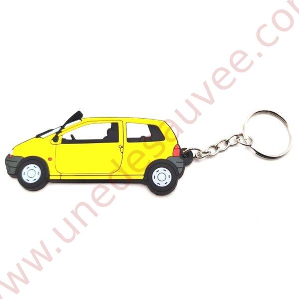 PORTE-CLEFS RENAULT TWINGO DE COULEUR JAUNE INDIEN LOGO DE COFFRE