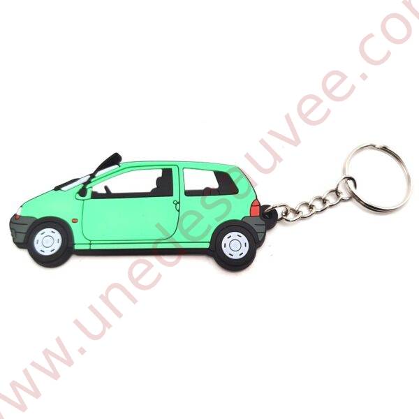 PORTE-CLEFS RENAULT TWINGO DE COULEUR VERT CORIANDRE LOGO DE COFFRE