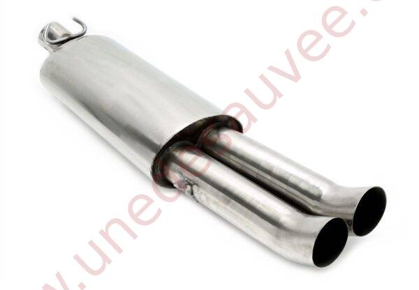 SILENCIEUX ARRIÈRE SPORT INOX DOUBLE SORTIE DTM 2×76 MM EVOG2A-ESDD76 POUR VW GOLF 2 TYPE 19E HORS SYNCRO (1983–1991)