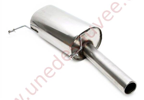 SILENCIEUX ARRIÈRE SPORT INOX SORTIE SIMPLE RONDE 1×70 MM EVOG1A-ESD70 POUR VW GOLF 1 CABRIOLET TYPE 155 / SCIROCCO 2 TYPE 53B (1984–1993)