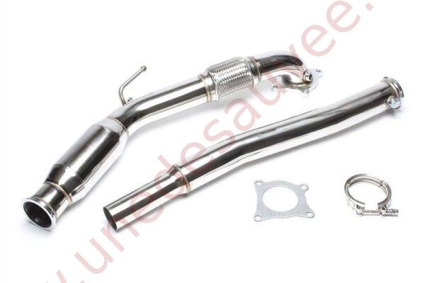 DOWNPIPE INOX AVEC CATALYSEUR SPORT 76MM 06VW002 POUR AUDI A3 8P / TT 8J / SEAT ALTEA 5P / LEON 1P / TOLEDO 5P / SKODA OCTAVIA 1Z / SUPERB 3T / YETI 5L / VOLKSWAGEN EOS 1F / GOLF 5 ET 6 1K / JETTA 1KM ET 16 / PASSAT 3C ET 3CC / SCIROCCO 13 / TIGUAN 5N 1.8 TFSI ET 2.0 TFSI 160 À 265 CH (2003-2016)