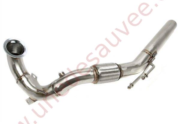 DOWNPIPE INOX AVEC CATALYSEUR SPORT ET FLEXIBLE 70MM 06VW024 POUR AUDI A3 8V / SEAT LEON 5F / SKODA OCTAVIA 5E / SUPERB 3T / VOLKSWAGEN GOLF 7 AU / PASSAT 3C 1.8 TSI ET 2.0 TSI 180 À 310 CH (2013-2020)