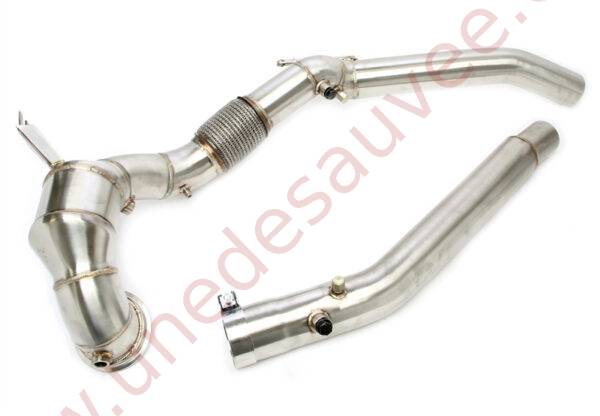 DOWNPIPE INOX AVEC CATALYSEUR SPORT ET OPF 76MM RÉFÉRENCE 06VW018 POUR AUDI A3 8Y / Q2 GA / Q3 F / TT 8S, CUPRA ATECA / LEON / FORMENTOR, SEAT ATECA / TARRACO, SKODA OCTAVIA NX / KAROQ / KODIAQ / SUPERB 3V, VOLKSWAGEN GOLF 8 / ARTEON / PASSAT B8 / T-ROC / TIGUAN II 2.0 TSI EA888 GEN 4 QUATTRO / AWD 190 À 333 CH (2018-)
