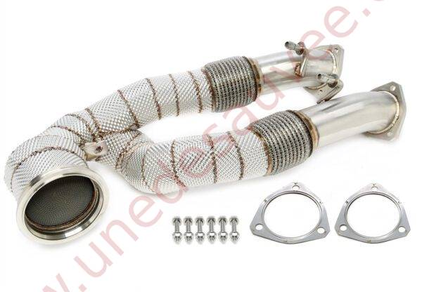 DOWNPIPE INOX AVEC CATALYSEUR SPORT ET PARE-CHALEUR 70MM RÉFÉRENCE 06AU030 POUR AUDI TT RS 8J / AUDI RS3 8P / AUDI Q3 RS 8U 2.5 TFSI 310 À 367 CH (2009-2018)