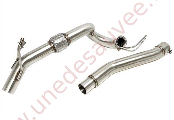 DOWNPIPE INOX AVEC FLEXIBLE 56MM 06VW028 POUR AUDI A3 8P / SEAT ALTEA 5P / LEON 1P / TOLEDO 5P / SKODA OCTAVIA 1Z / SUPERB 3T / VOLKSWAGEN CADDY 2K / EOS 1F / GOLF 5 1K / GOLF PLUS 5M / JETTA 1KM / PASSAT 3C / TOURAN 1T 1.9 TDI ET 2.0 TDI 75 À 140 CH (À PARTIR DE 2003)