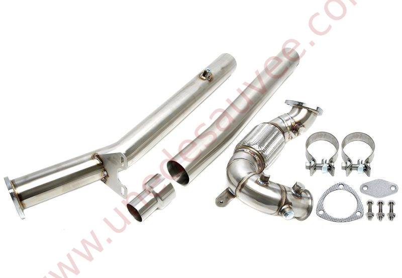 Downpipe inox avec flexible 76mm 06VW026 pour Audi A3 Skoda Octavia Superb Volkswagen Golf Jetta Scirocco Touran 1.6 TDI 2.0 TDI