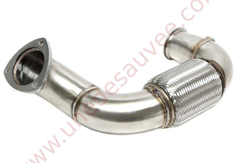 DOWNPIPE INOX AVEC FLEXIBLE 76MM RÉFÉRENCE 06VW029 POUR AUDI A3 8V / SEAT LEON 5F / SKODA OCTAVIA 5E / VOLKSWAGEN GOLF 7 AU 1.6 TDI ET 2.0 TDI 90 À 184 CH (2012-2020) HORS MODÈLES AVEC ADBLUE – Image 2