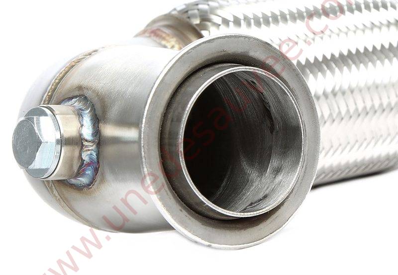 DOWNPIPE INOX AVEC FLEXIBLE 76MM RÉFÉRENCE 06VW029 POUR AUDI A3 8V / SEAT LEON 5F / SKODA OCTAVIA 5E / VOLKSWAGEN GOLF 7 AU 1.6 TDI ET 2.0 TDI 90 À 184 CH (2012-2020) HORS MODÈLES AVEC ADBLUE – Image 3