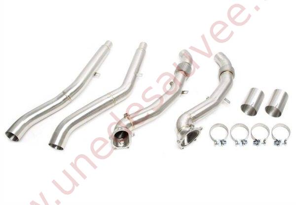 DOWNPIPE INOX AVEC TUBES INTERMÉDIAIRES 76MM RÉFÉRENCE 06AU014 POUR AUDI S6 / RS6 C7 ET S7 / RS7 4G 4.0 TFSI QUATTRO 420 À 560 CH (2012-2017)