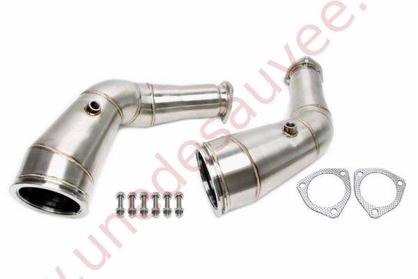 DOWNPIPE INOX SANS CATALYSEUR 72MM RÉFÉRENCE 06AU022 POUR AUDI RS6 C8 / RS7 4K 4.0 TFSI MILD HYBRID QUATTRO 600 CH (2019-)