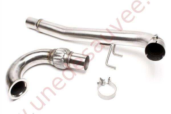 DOWNPIPE INOX SANS CATALYSEUR 76MM RÉFÉRENCE 06VW007 POUR AUDI A3 8V / SEAT LEON 5F / SKODA OCTAVIA 5E / SUPERB 3T / VOLKSWAGEN GOLF 7 AU / PASSAT B8 1.8 TSI ET 2.0 TSI 180 À 310 CH (2012-2019) HORS MODÈLES 4 ROUES MOTRICES