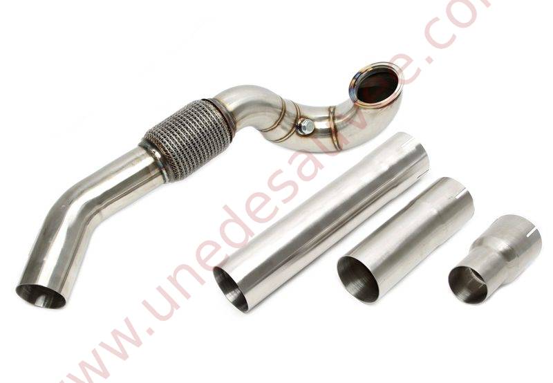 DOWNPIPE INOX SANS CATALYSEUR 76MM RÉFÉRENCE 06VW012 POUR AUDI A3 8V / SEAT LEON 5F / SKODA OCTAVIA 5E / SUPERB 3T / VOLKSWAGEN GOLF 7 AU / PASSAT B8 1.8 TSI ET 2.0 TSI 180 À 310 CH (2012-2020) HORS MODÈLES 4 ROUES MOTRICES – Image 2