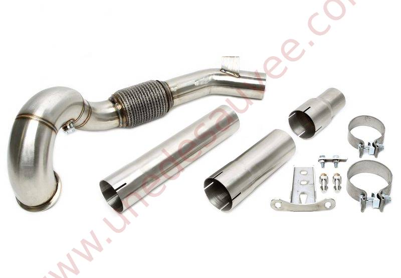Downpipe inox sans catalyseur 76mm 06VW012 Audi Seat Skoda Volkswagen TSI