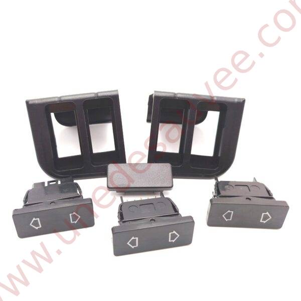 KIT COMPLET NOIR DE 2 SUPPORTS DE BOUTON DE LEVE VITRE + INTERRUPTEUR + CACHE POUR VIDE POCHE PEUGEOT 309 205 GTI CTI RALLYE TD GTI 16