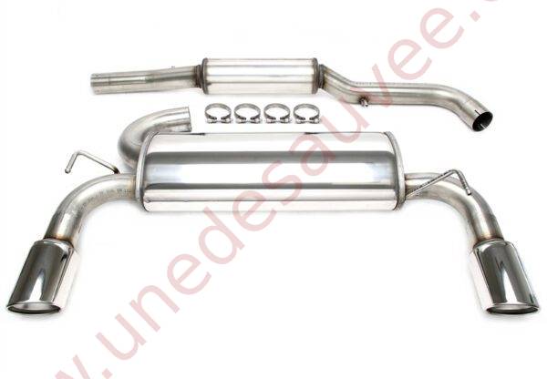 LIGNE D’ÉCHAPPEMENT SPORT INOX DOUBLE SORTIE RONDE 2×100 MM 02VW004-10D POUR VOLKSWAGEN GOLF 4 R32 1J 3.2 V6 241 CH 4MOTION (2002–2005)