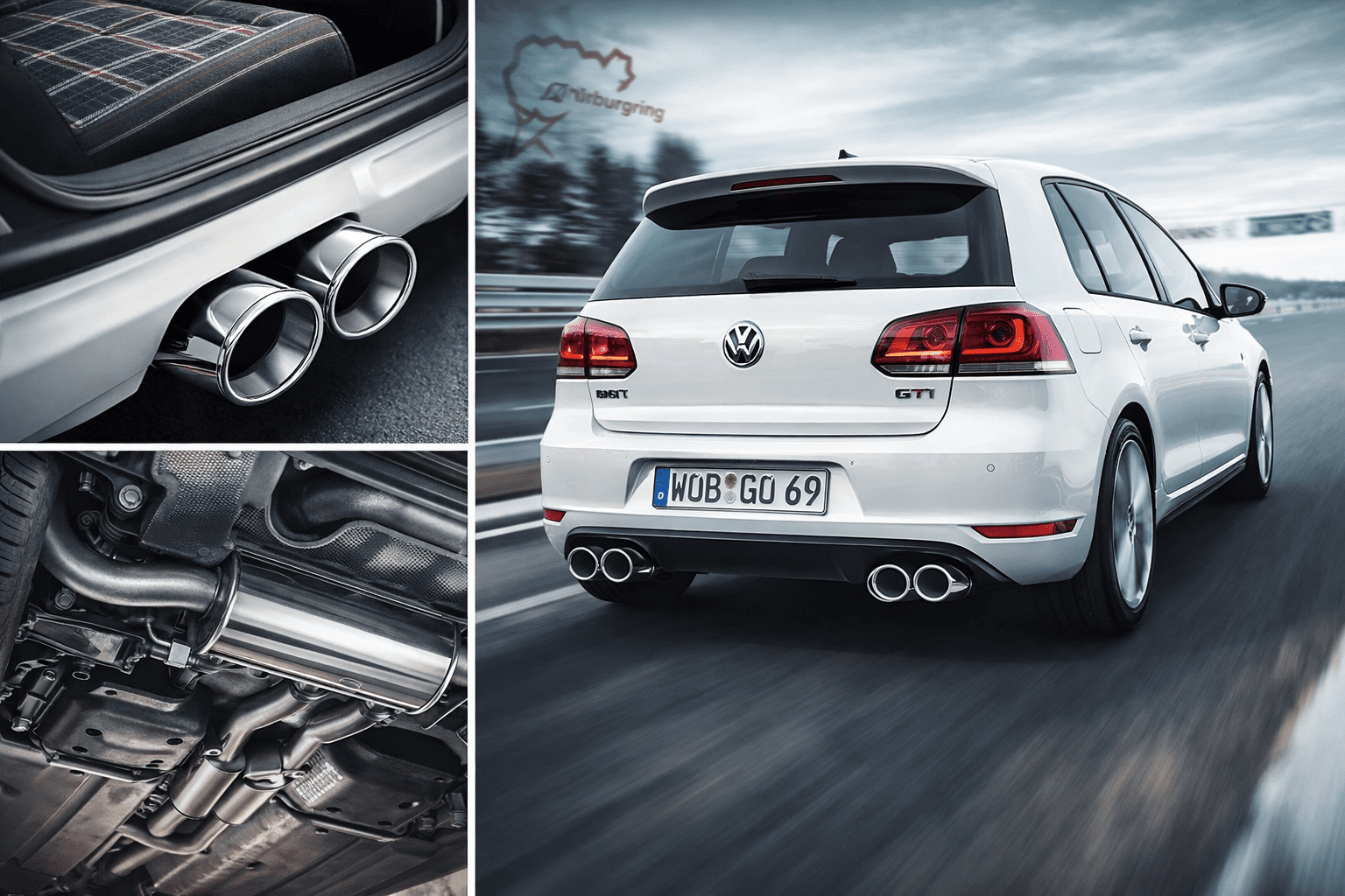 LIGNE D’ÉCHAPPEMENT SPORT INOX DOUBLE SORTIE RONDE 2×100 MM 02VW017-10D POUR VOLKSWAGEN GOLF 6 GTI 2.0 TSI 211 CH (2009–2012) – Image 2