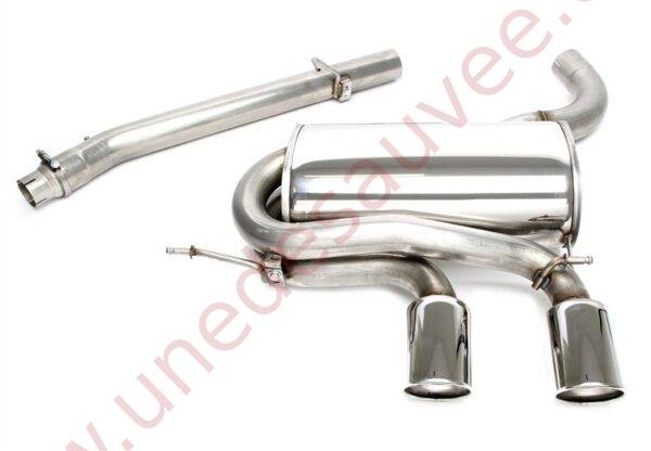 LIGNE D’ÉCHAPPEMENT SPORT INOX DOUBLE SORTIE RONDE 2×100 MM 02VW017-32 POUR VOLKSWAGEN GOLF 6 R 4MOTION (2009–>)