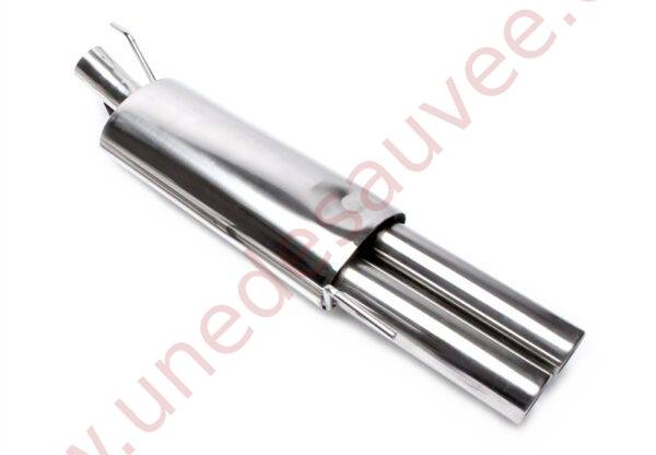 SILENCIEUX ARRIÈRE ÉCHAPPEMENT SPORT INOX DOUBLE SORTIE RONDE 2×76 MM EVOG3A-ESD276 POUR VOLKSWAGEN GOLF 3 TYPE 1H / CABRIOLET TYPE 1E (1991–2002)