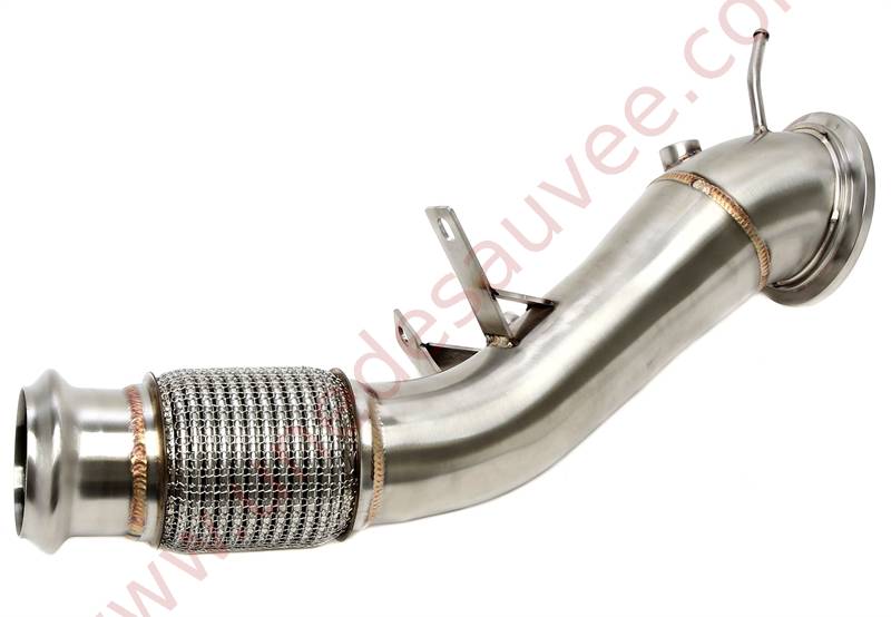 Downpipe inox sans catalyseur 75 mm avec V-Band compatible OPF pour BMW moteur B48
