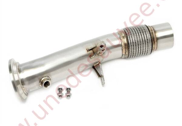 DOWNPIPE INOX SANS CATALYSEUR AVEC FLEXIBLE 80MM RÉFÉRENCE 06BM047 POUR BMW SÉRIE 1 F20 F21, SÉRIE 2 F22 F23, SÉRIE 3 F30 F31 F34 G20 G21, SÉRIE 4 F32 F33 F36, SÉRIE 5 G30 G31, X3 G01 ET X4 G02 MOTEUR B48 184 À 258 CH 2015-2024