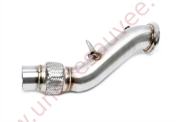DOWNPIPE INOX SANS CATALYSEUR AVEC FLEXIBLE 80MM V-BAND RÉFÉRENCE 06BM014 POUR BMW SÉRIE 1 F20 F21 LCI, SÉRIE 2 F22 F23 LCI, SÉRIE 3 F30 F31 F34, SÉRIE 4 F32 F33 F36, SÉRIE 6 G32 ET SÉRIE 7 G11 G12 MOTEUR B48 184 À 258 CH 2014-2019
