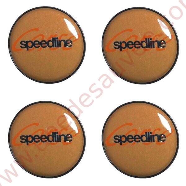KIT DE 4 CENTRES DE ROUE OR - CABOCHON DE JANTES SPEEDLINE SL675 POUR RENAULT CLIO 2.0 WILLIAMS