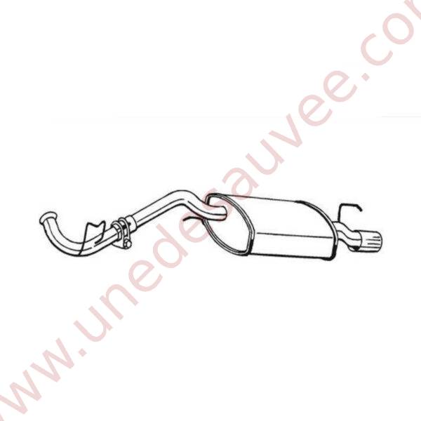 SILENCIEUX ARRIERE D'ECHAPPEMENT A COLLERETTE POUR MOTEUR DE RENAULT CLIO 16S - 16V - WILLIAMS - RSI ET AUTRES MODELES RENAULT CLIO