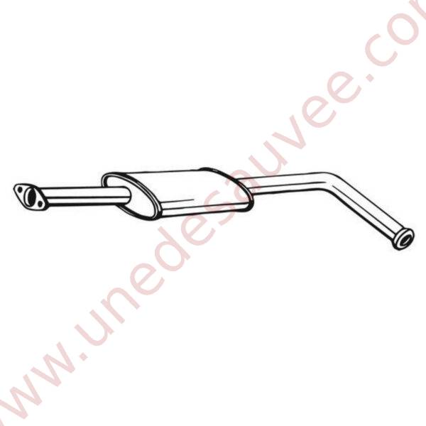 SILENCIEUX CENTRAL INTERMEDIAIRE D'ECHAPPEMENT A COLLERETTE POUR MOTEUR DE RENAULT CLIO 16S - 16V - WILLIAMS - RSI ET AUTRES MODELES RENAULT CLIO