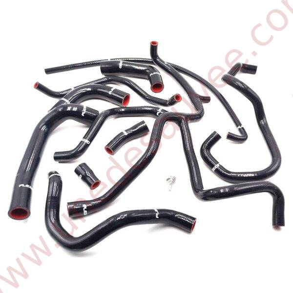 KIT DE 11 DURITES D'EAU EN SILICONE DE COULEUR NOIR BRILLANT POUR PEUGEOT 205 DIESEL XLD XRD GLD GRD SRD XAD XRAD PHASE 1