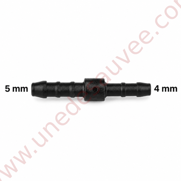 RACCORD DROIT UNIVERSEL TUYAU / DURITE LONGUEUR 40 MM - DIAMÈTRE 5 - 4 MM