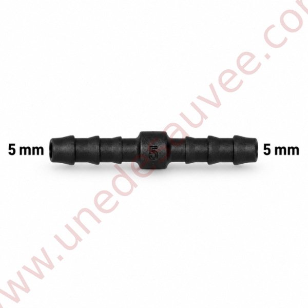 RACCORD DROIT UNIVERSEL TUYAU / DURITE LONGUEUR 45 MM - DIAMÈTRE 5 MM