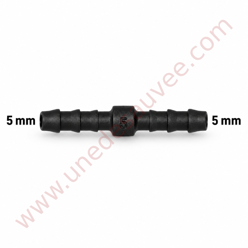 RACCORD DROIT UNIVERSEL TUYAU / DURITE LONGUEUR 45 MM - DIAMÈTRE 5 MM