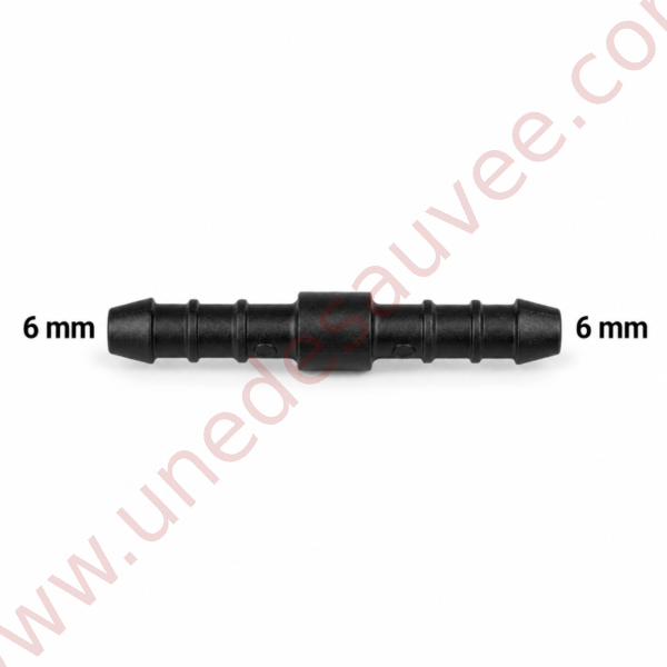 RACCORD DROIT UNIVERSEL TUYAU / DURITE LONGUEUR 50 MM - DIAMÈTRE 6 MM
