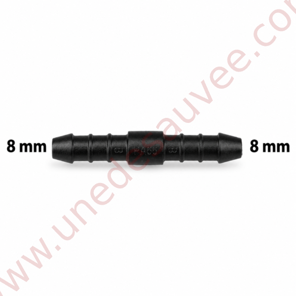 RACCORD DROIT UNIVERSEL TUYAU / DURITE LONGUEUR 55 MM - DIAMÈTRE 8 MM